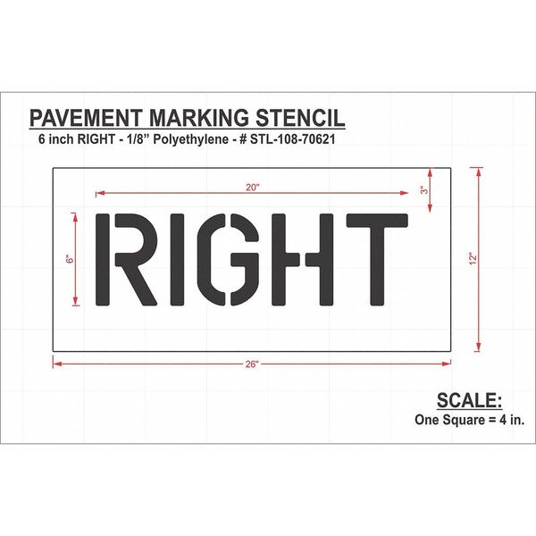 Pavement Stencil, Right, STL-108-70621
