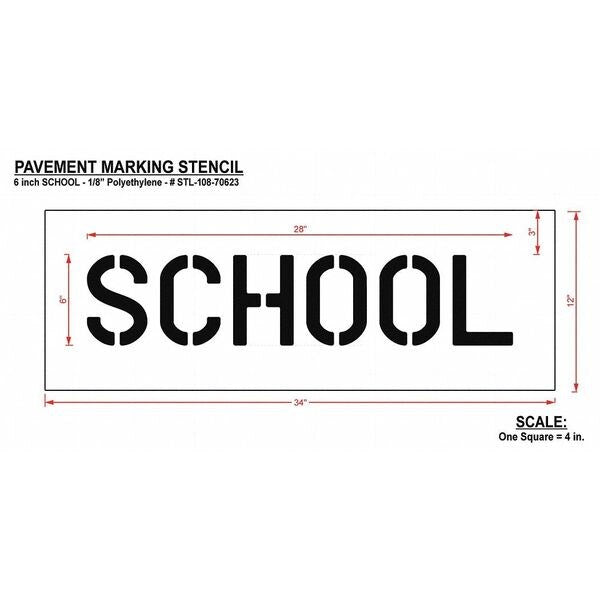 Pavement Stencil, School, STL-108-70623