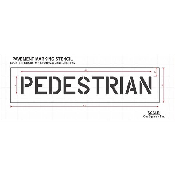 Pavement Stencil, Pedestrian, STL-108-70625