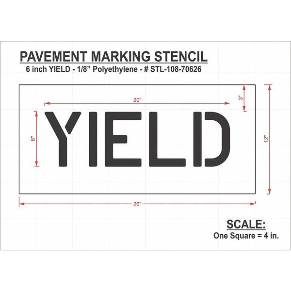 Pavement Stencil, Yield, STL-108-70626