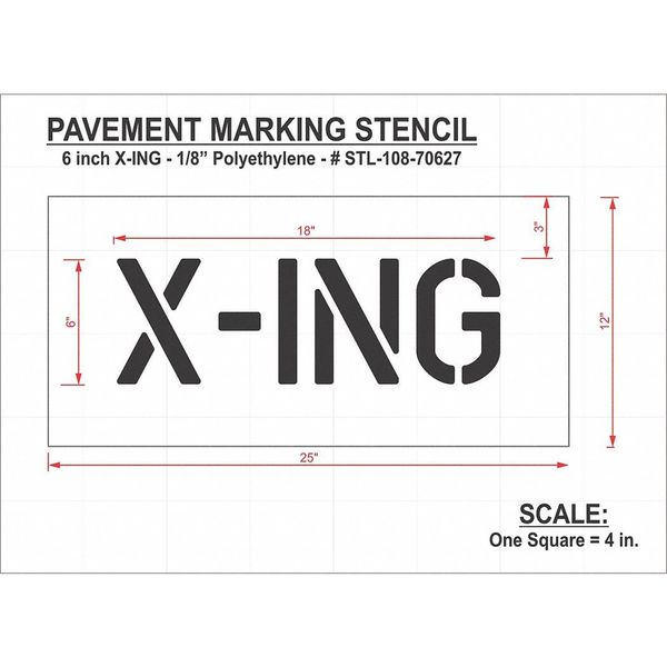 Pavement Stencil, X-ing, STL-108-70627