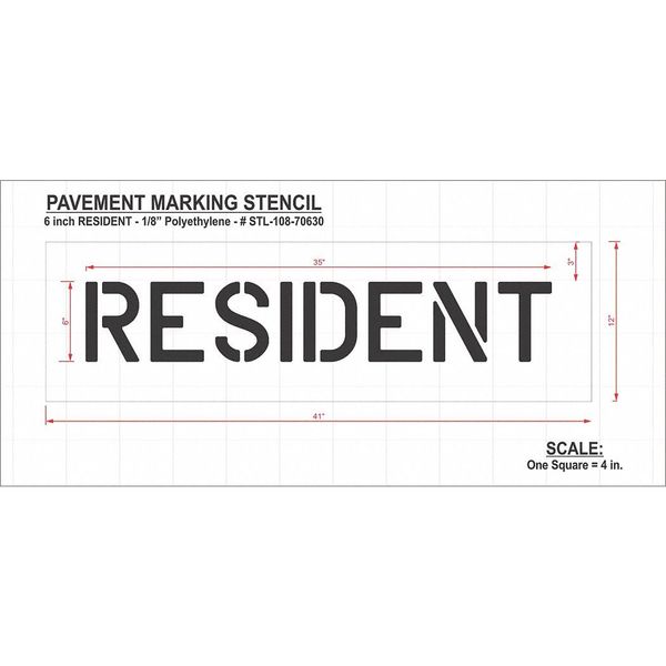 Pavement Stencil, Resident, STL-108-70630