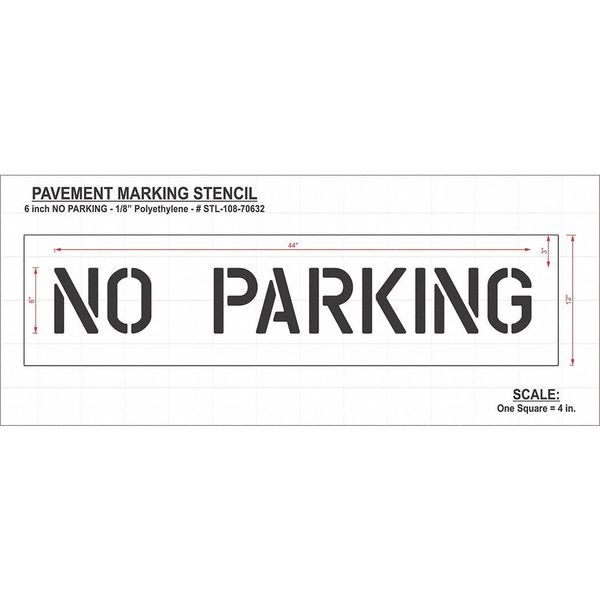 Pavement Stencil, No Parking, STL-108-70632