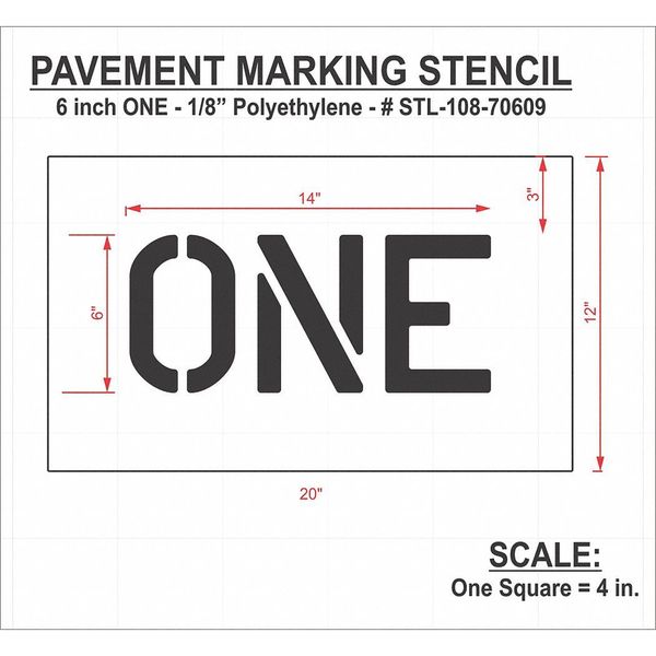Pavement Stencil, One, STL-108-70609
