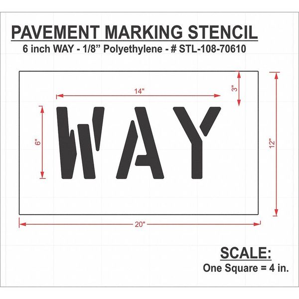 Pavement Stencil, Way, STL-108-70610