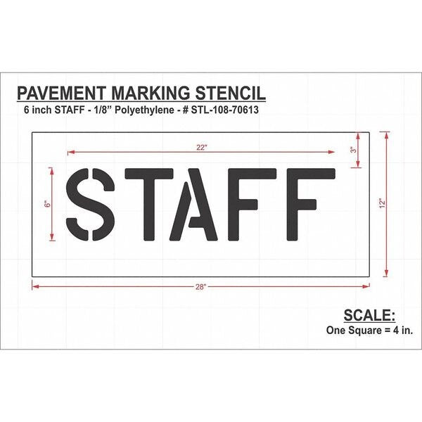 Pavement Stencil, Staff, STL-108-70613