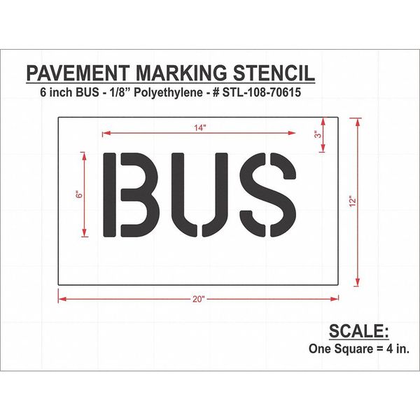 Pavement Stencil, Bus, STL-108-70615