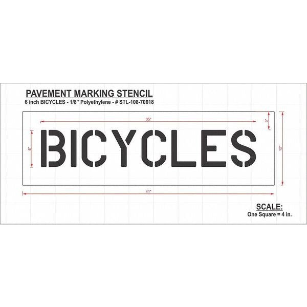 Pavement Stencil, Bicycles, STL-108-70618