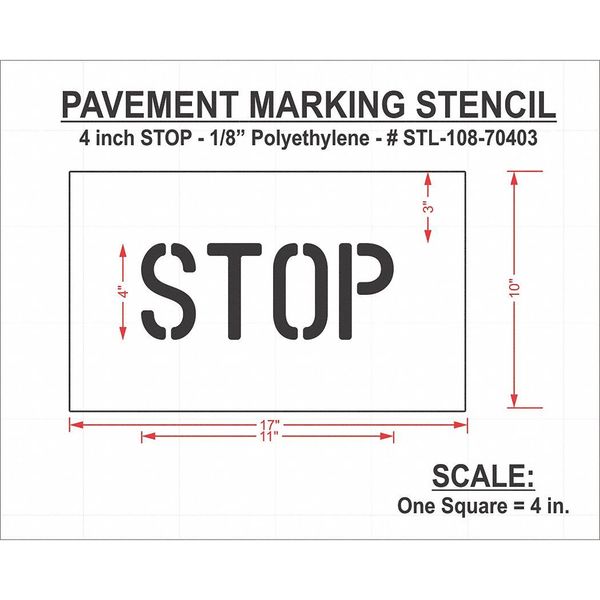 Pavement Stencil, Stop, STL-108-70403