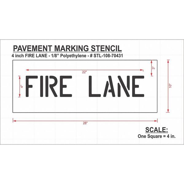 Pavement Stencil, Fire Lane, STL-108-70431