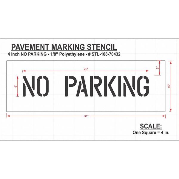 Pavement Stencil, No Parking, STL-108-70432