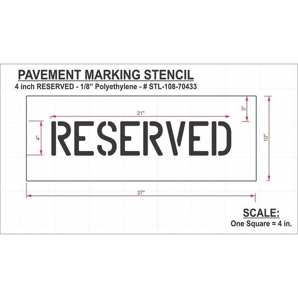 Pavement Stencil, Reserved, STL-108-70433
