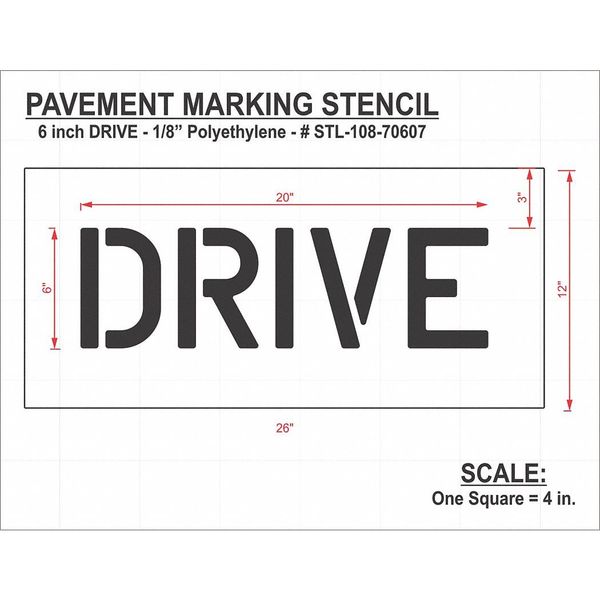 Pavement Stencil, Drive, STL-108-70607