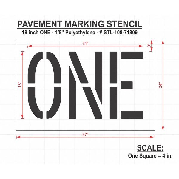 Pavement Stencil, One, STL-108-71809