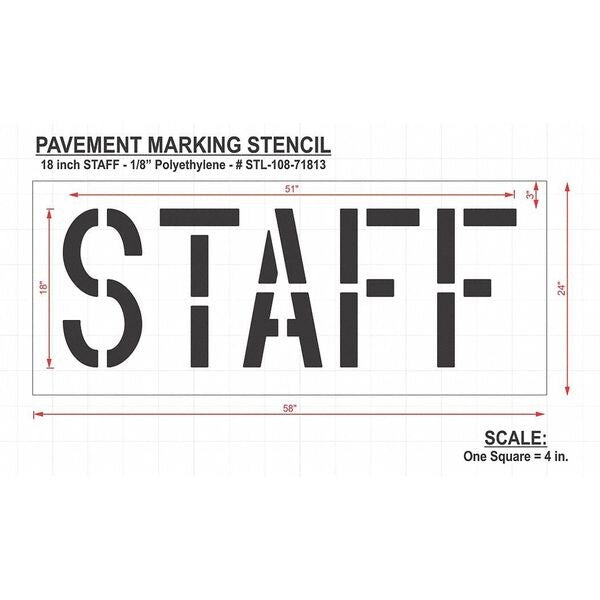 Pavement Stencil, Staff, STL-108-71813