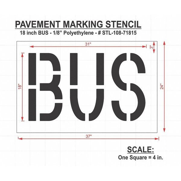 Pavement Stencil, Bus, STL-108-71815
