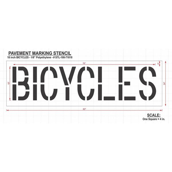 Pavement Stencil, Bicycles, STL-108-71818