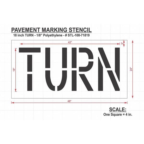 Pavement Stencil, Turn, STL-108-71819