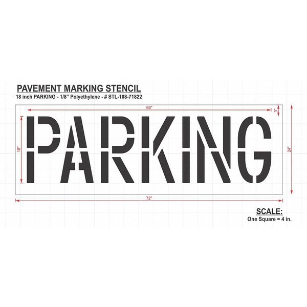 Pavement Stencil, Parking, STL-108-71822