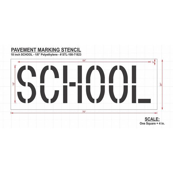 Pavement Stencil, School, STL-108-71823