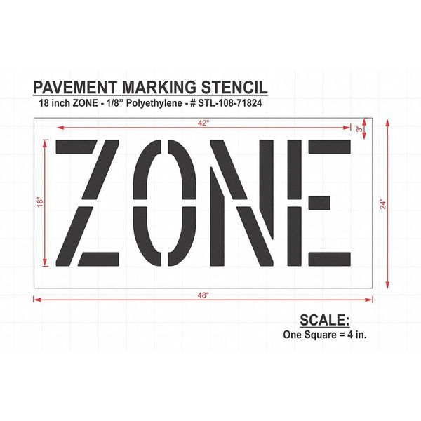 Pavement Stencil, Zone, STL-108-71824