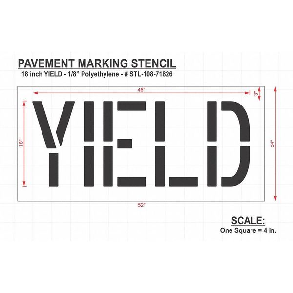 Pavement Stencil, Yield, STL-108-71826