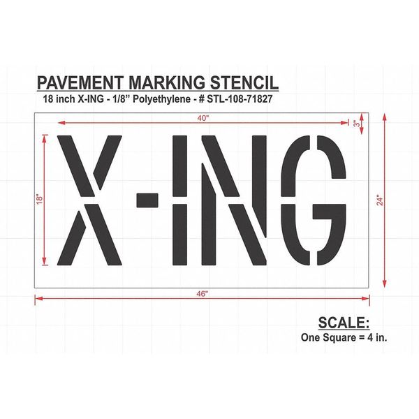Pavement Stencil, X-ing, STL-108-71827