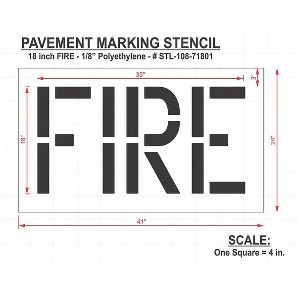 Pavement Stencil, Fire, STL-108-71801