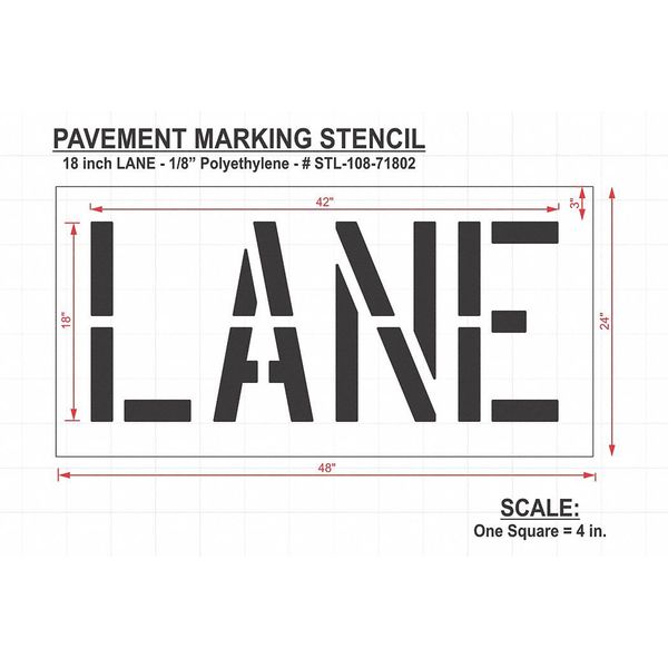Pavement Stencil, Lane, STL-108-71802