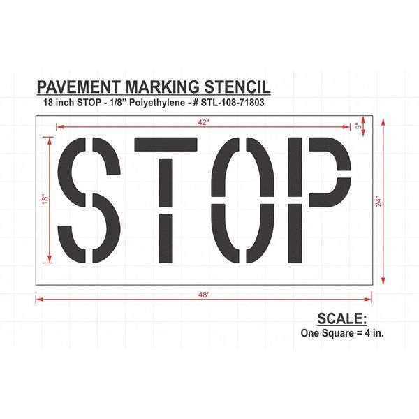 Pavement Stencil, Stop, STL-108-71803