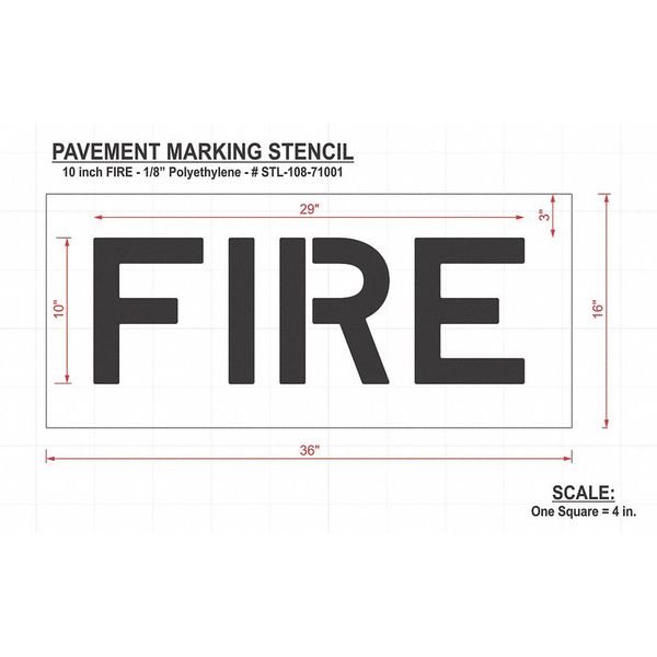 Pavement Stencil, Fire, STL-108-71001