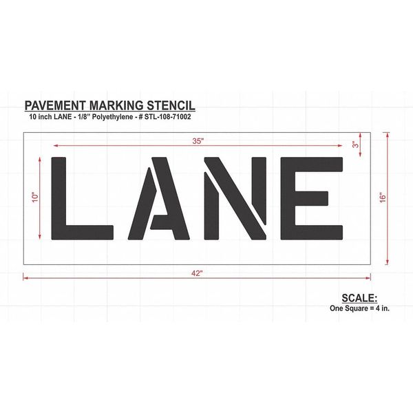 Pavement Stencil, Lane, STL-108-71002