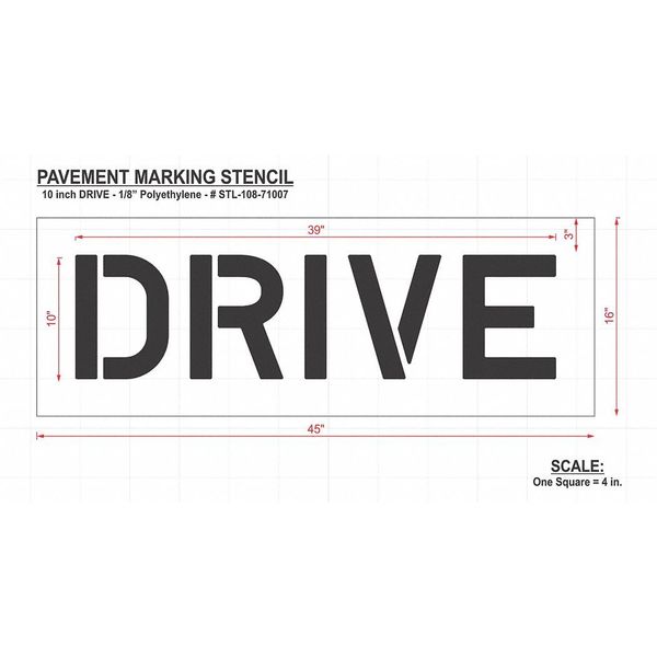 Pavement Stencil, Drive, STL-108-71007