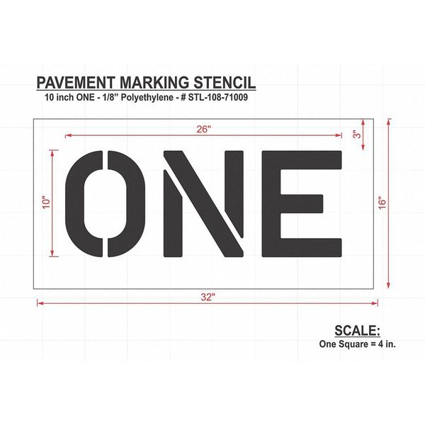Pavement Stencil, One, STL-108-71009