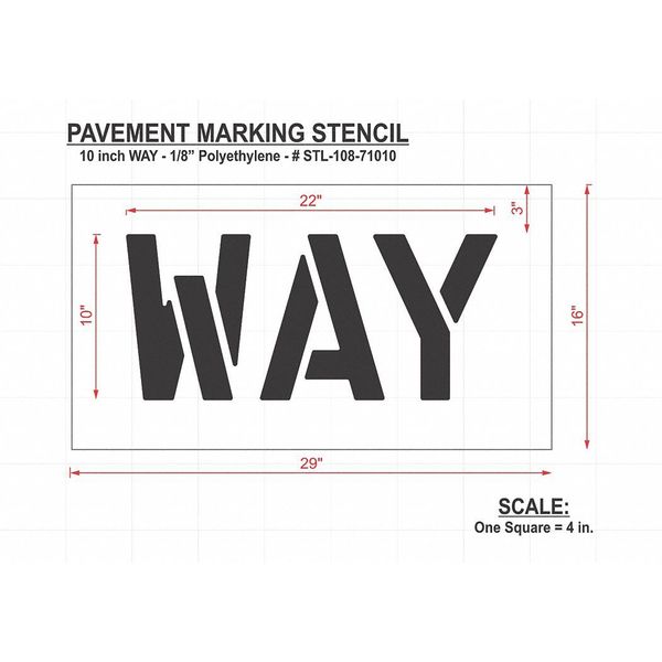 Pavement Stencil, Way, STL-108-71010