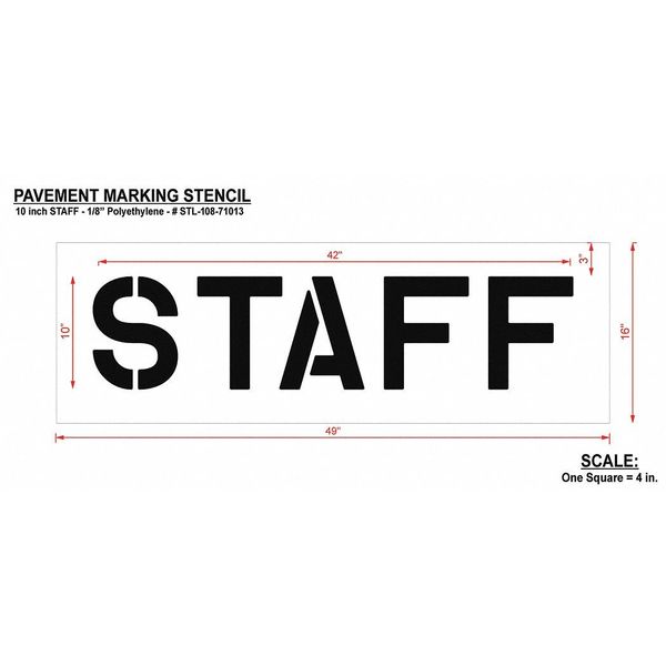 Pavement Stencil, Staff, STL-108-71013