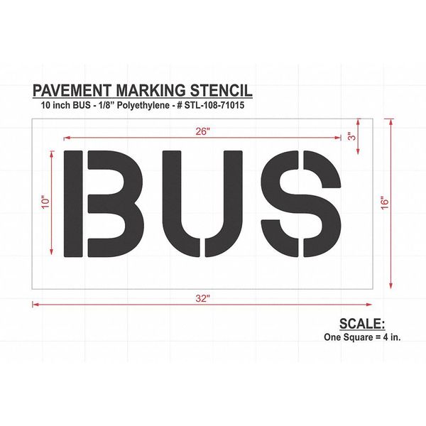 Pavement Stencil, Bus, STL-108-71015
