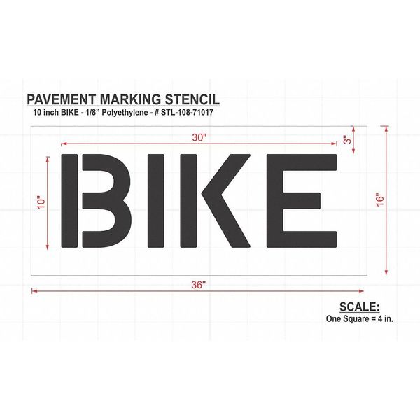 Pavement Stencil, Bike, STL-108-71017