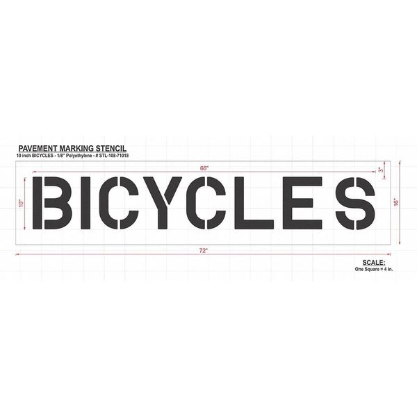 Pavement Stencil, Bicycles, STL-108-71018