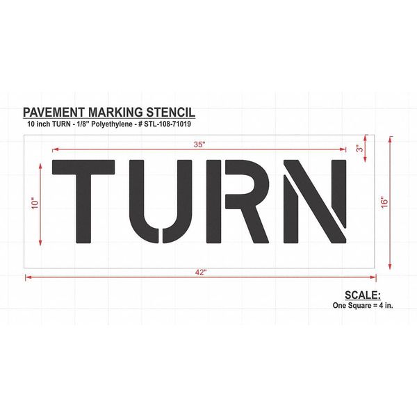 Pavement Stencil, Turn, STL-108-71019