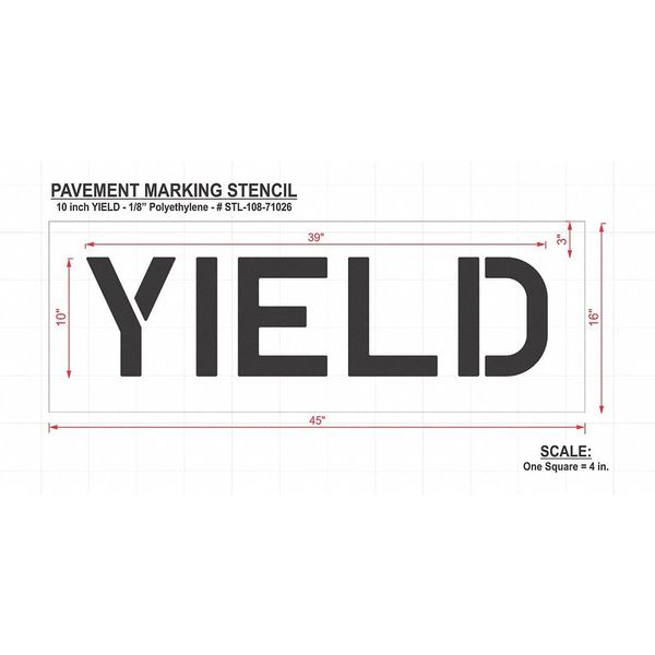 Pavement Stencil, Yield, STL-108-71026