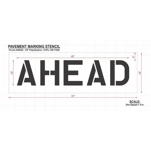 Pavement Stencil, Ahead, STL-108-71028