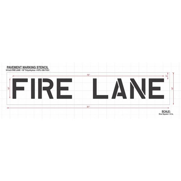 Pavement Stencil, Fire Lane, STL-108-71031