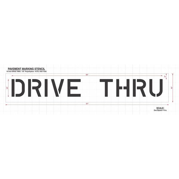 Pavement Stencil, Drive Thru, STL-108-71036