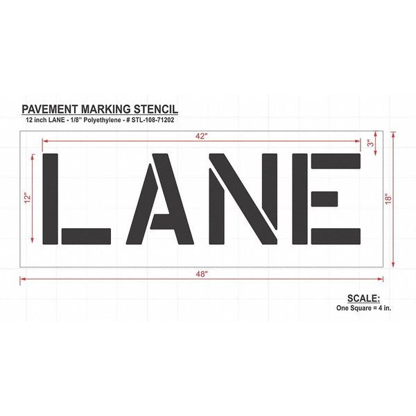 Pavement Stencil, Lane, STL-108-71202