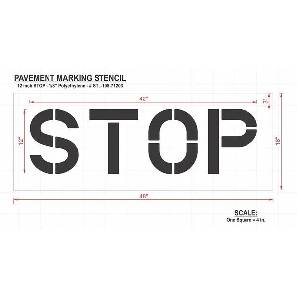 Pavement Stencil, Stop, STL-108-71203
