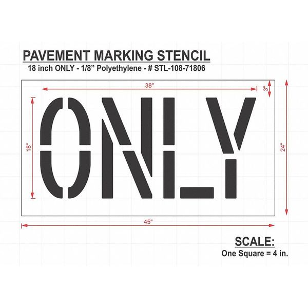 Pavement Stencil, Only, STL-108-71206