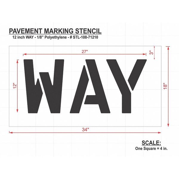 Pavement Stencil, Way, STL-108-71210