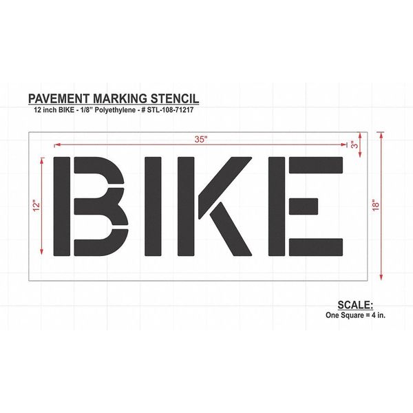 Pavement Stencil, Bike, STL-108-71217