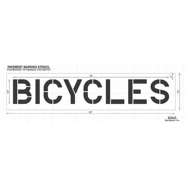 Pavement Stencil, Bicycles, STL-108-71218